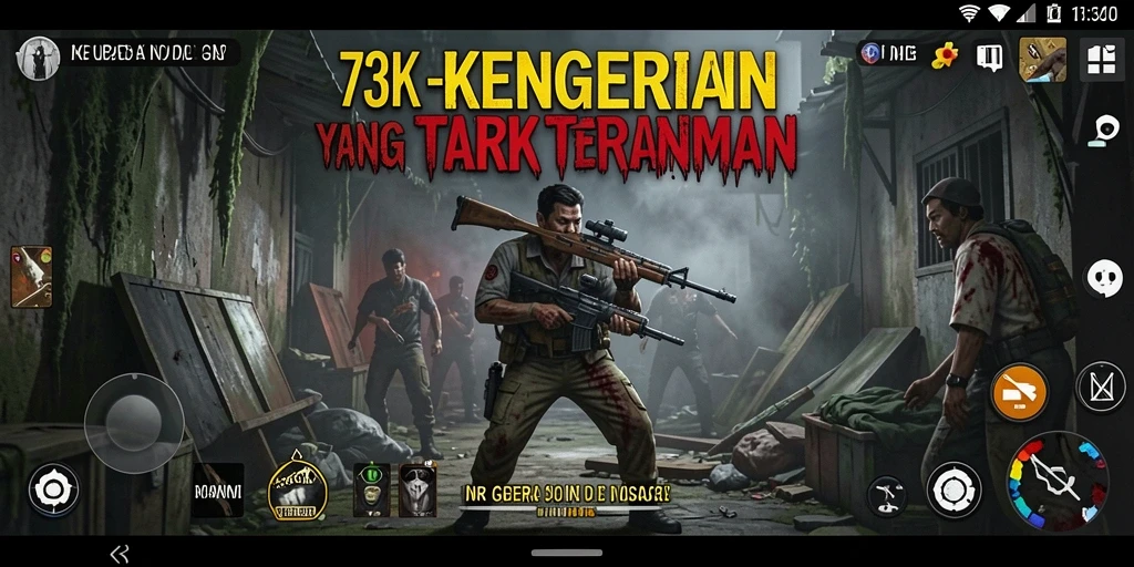 Screenshot menampilkan suasana mencekam dari gameplay 73K.