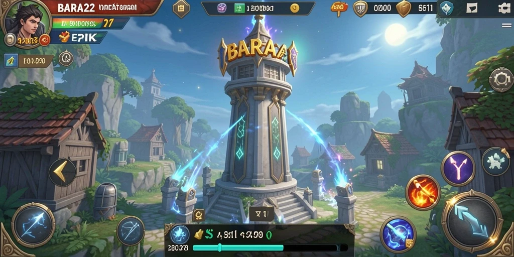 Screenshot menampilkan aksi seru gameplay Tower Defense BARA22.
