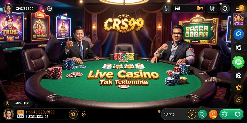Tampilan gameplay Live Casino yang menarik dan interaktif di CRS99.