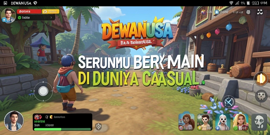 Screenshot gameplay DEWANUSA yang menarik dan penuh warna.
