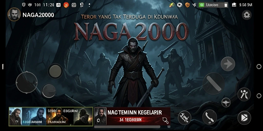 Tangkapan layar menampilkan suasana menyeramkan dari gameplay NAGA2000.